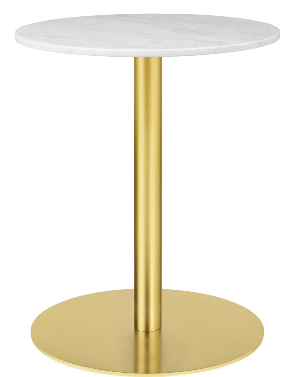Gubi 10 Table Round Marble 60 Brass Basedining Table White