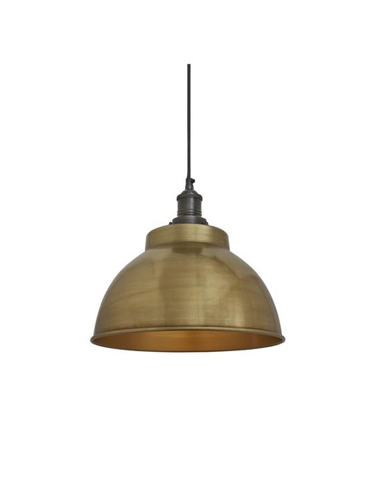 Industville Brooklyn Dome Pendant Traditional Fittings Large Brass Shade Pewter Fitting Brassgold Designer Pendant Lighting