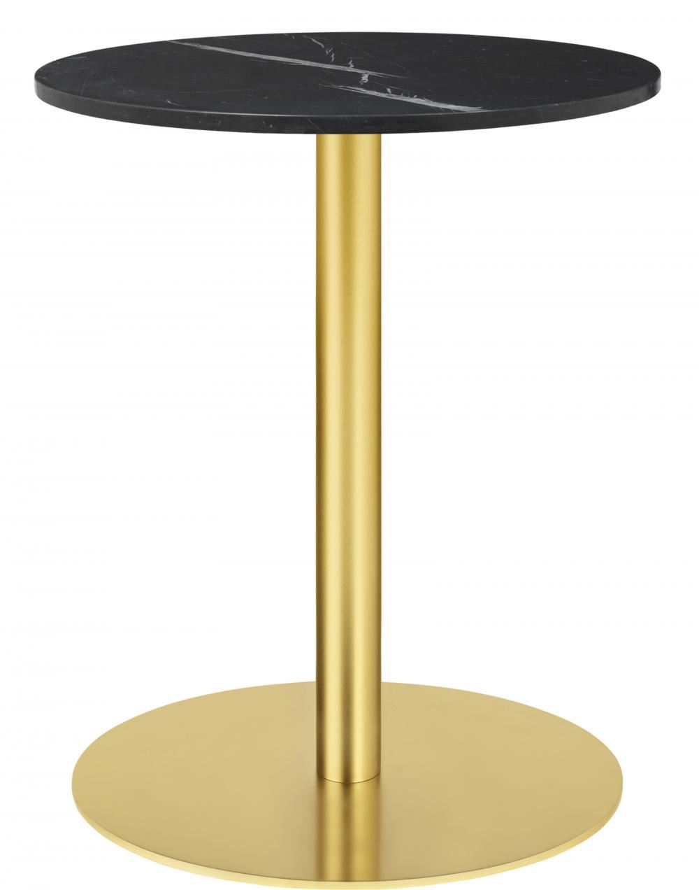 Gubi 10 Table Round Marble 60 Brass Basedining Table Black
