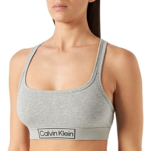 Get the sporty look with this unlined bralette by Calvin Klein from the Reimagined Heritage range. The unlined bralette allows for a natural shape with the non-padded and non-wired design. It provides full coverage for a comfortable fit. The bra has non-adjustable racerback straps and is a pull-on style. It has an elastic under band which features the Calvin Klein branding.