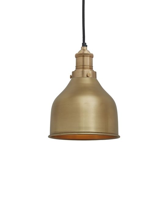 Industville Brooklyn Cone Pendant Traditional Fittings Small Brass Shade Brass Fitting Brassgold Designer Pendant Lighting