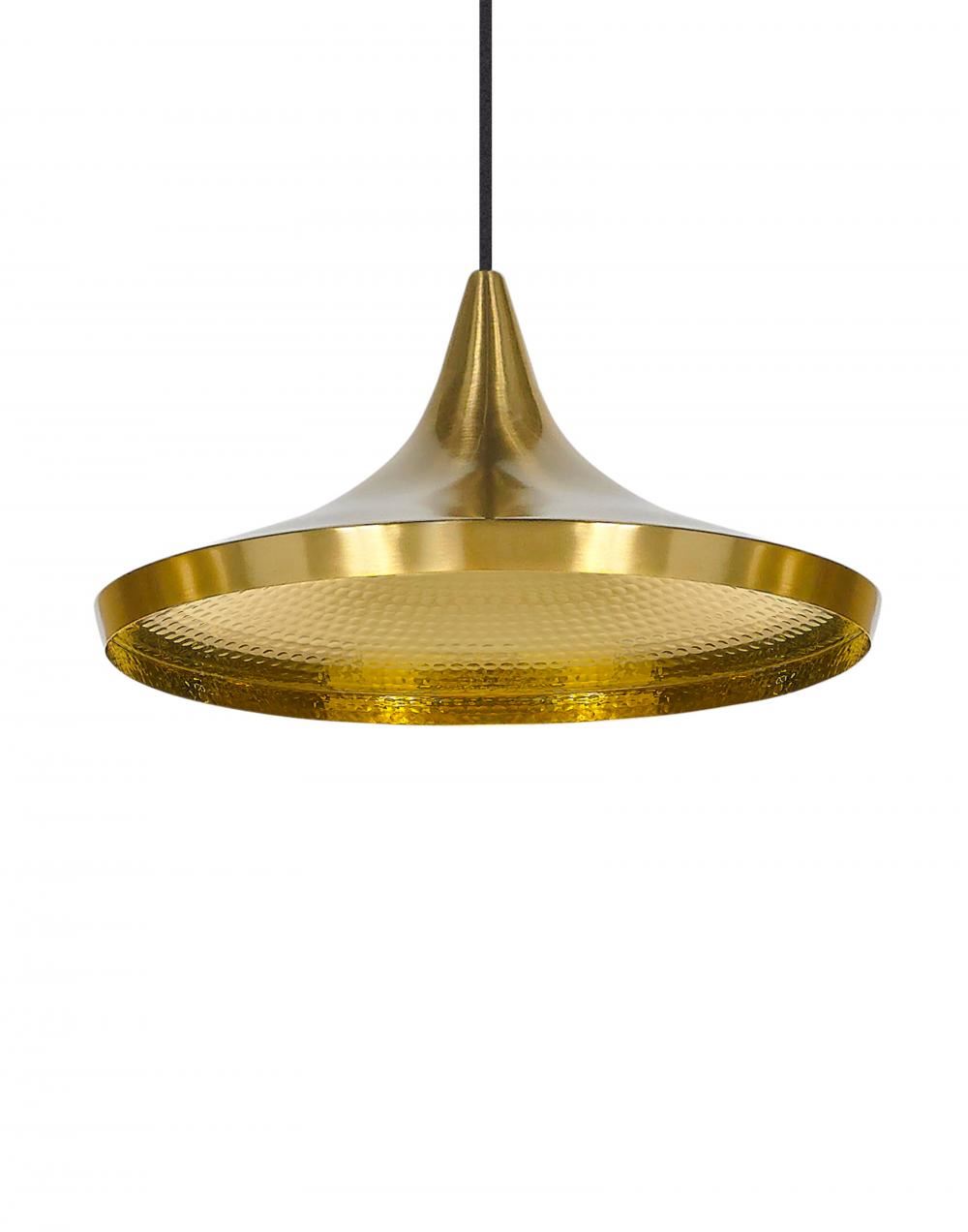 Beat Led Pendant Lights Wide Brushed Brass