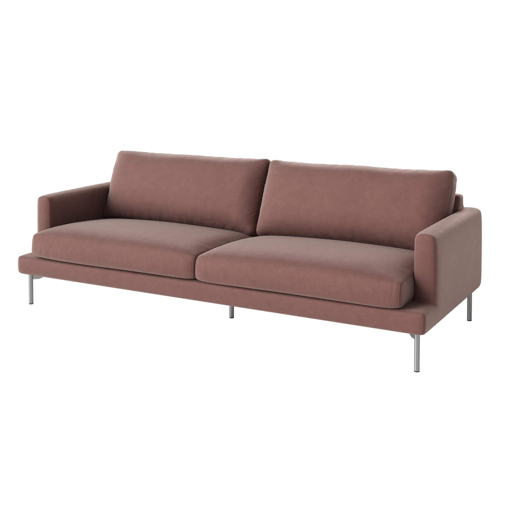 Bolia Veneda Sofa 3 Seater Sofa Brushed Steel Ritz Light Rosa Pink Designer Furniture From Holloways Of Ludlow