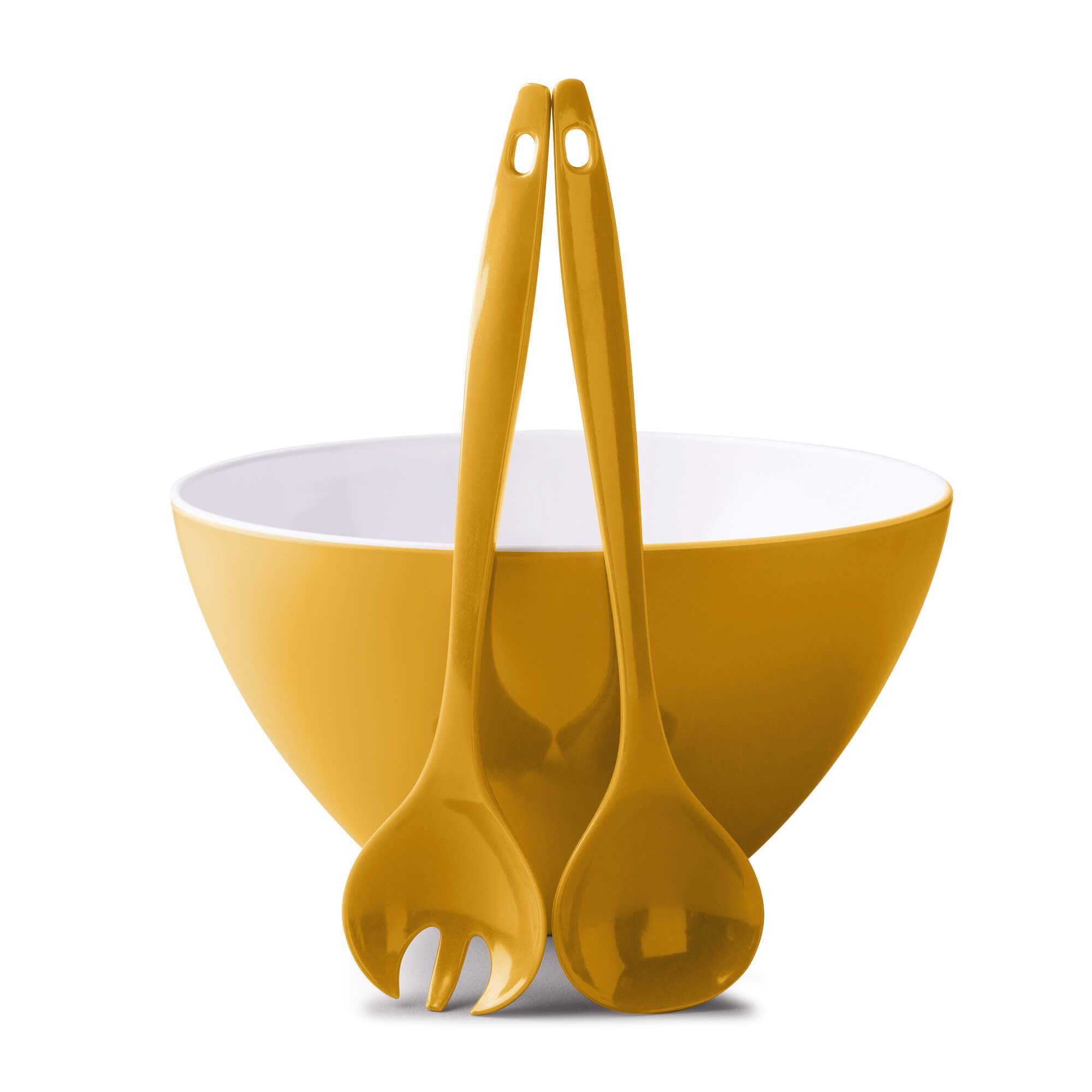 Zeal Melamine Salad Bowl, 26cm, Mustard Yellow