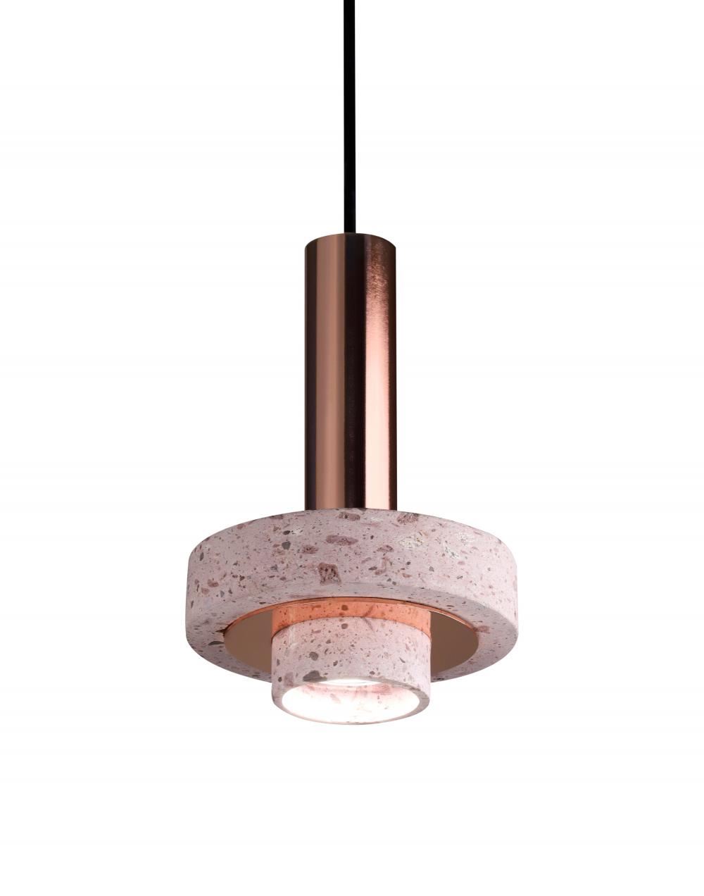 Ambra Pendant Cantera Rosa Rock And Copper Designer Pendant Lighting