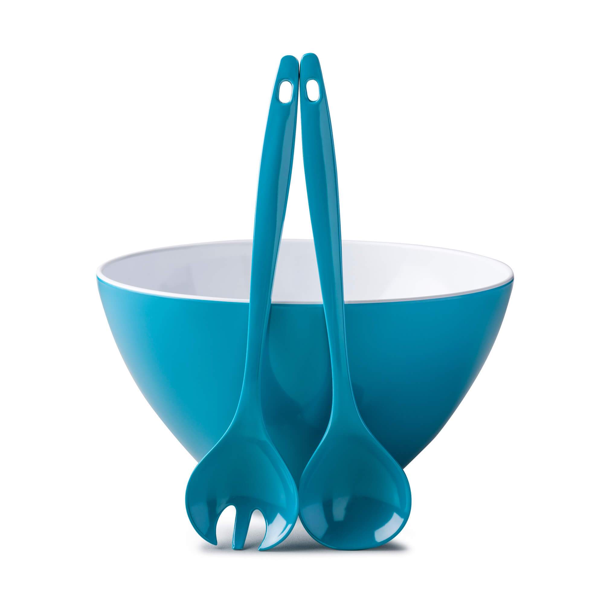 Zeal Melamine Salad Bowl, 26cm, Aqua Blue