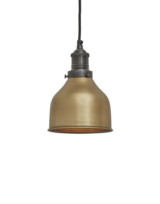 Industville Brooklyn Cone Pendant Traditional Fittings Small Brass Shade Pewter Fitting Brassgold Designer Pendant Lighting