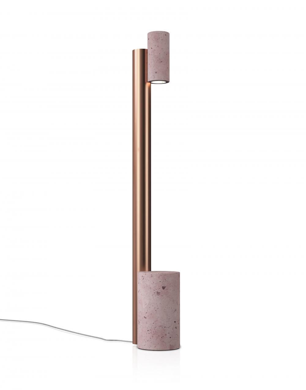 Ambra Floor Lamp Cantera Rosa Rock And Copper