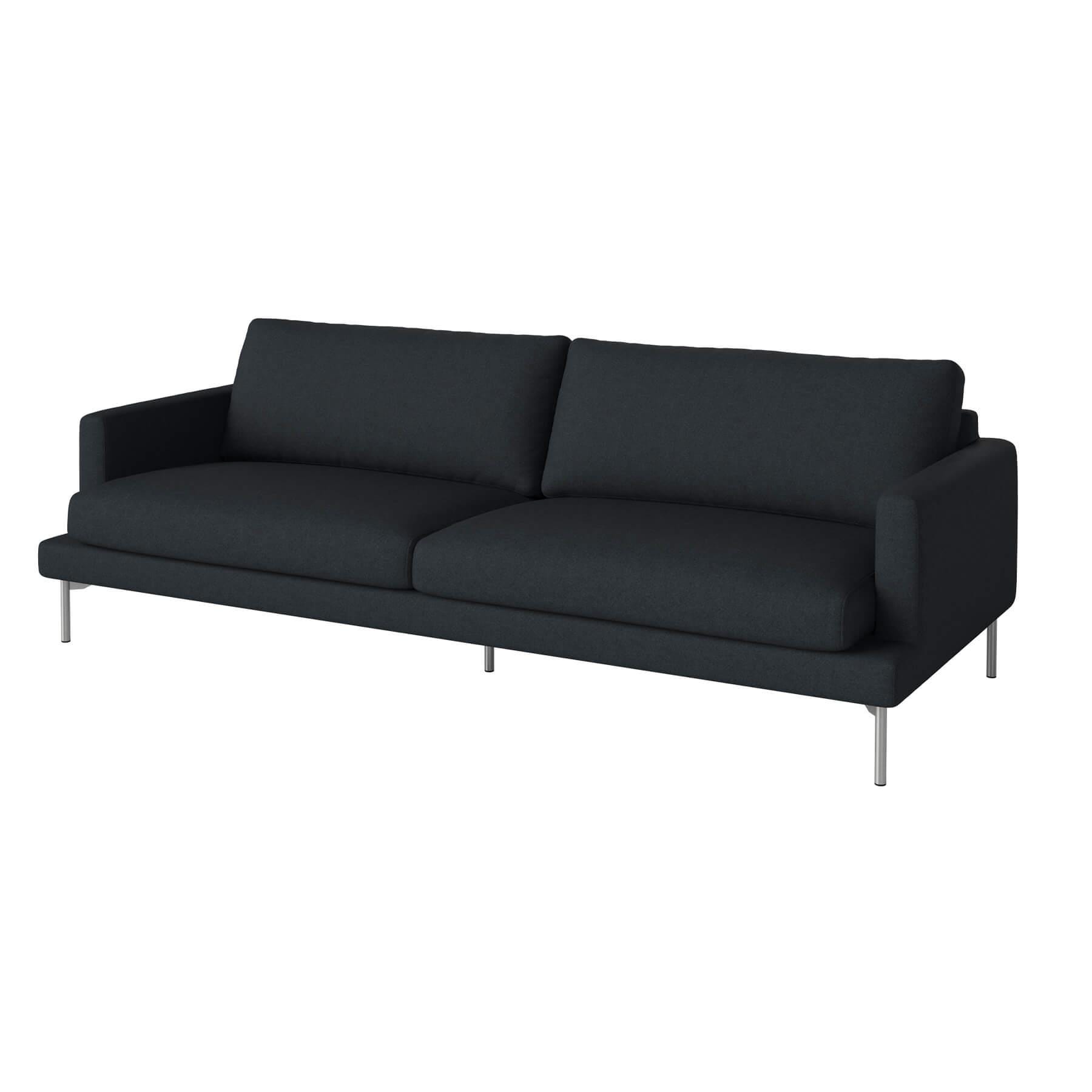 Bolia Veneda Sofa 3 Seater Sofa Brushed Steel Qual Navy Blue Designer Furniture From Holloways Of Ludlow