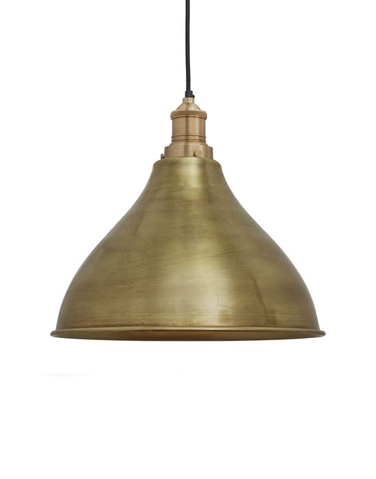 Industville Brooklyn Cone Pendant Traditional Fittings Large Brass Shade Brass Fitting Brassgold Designer Pendant Lighting