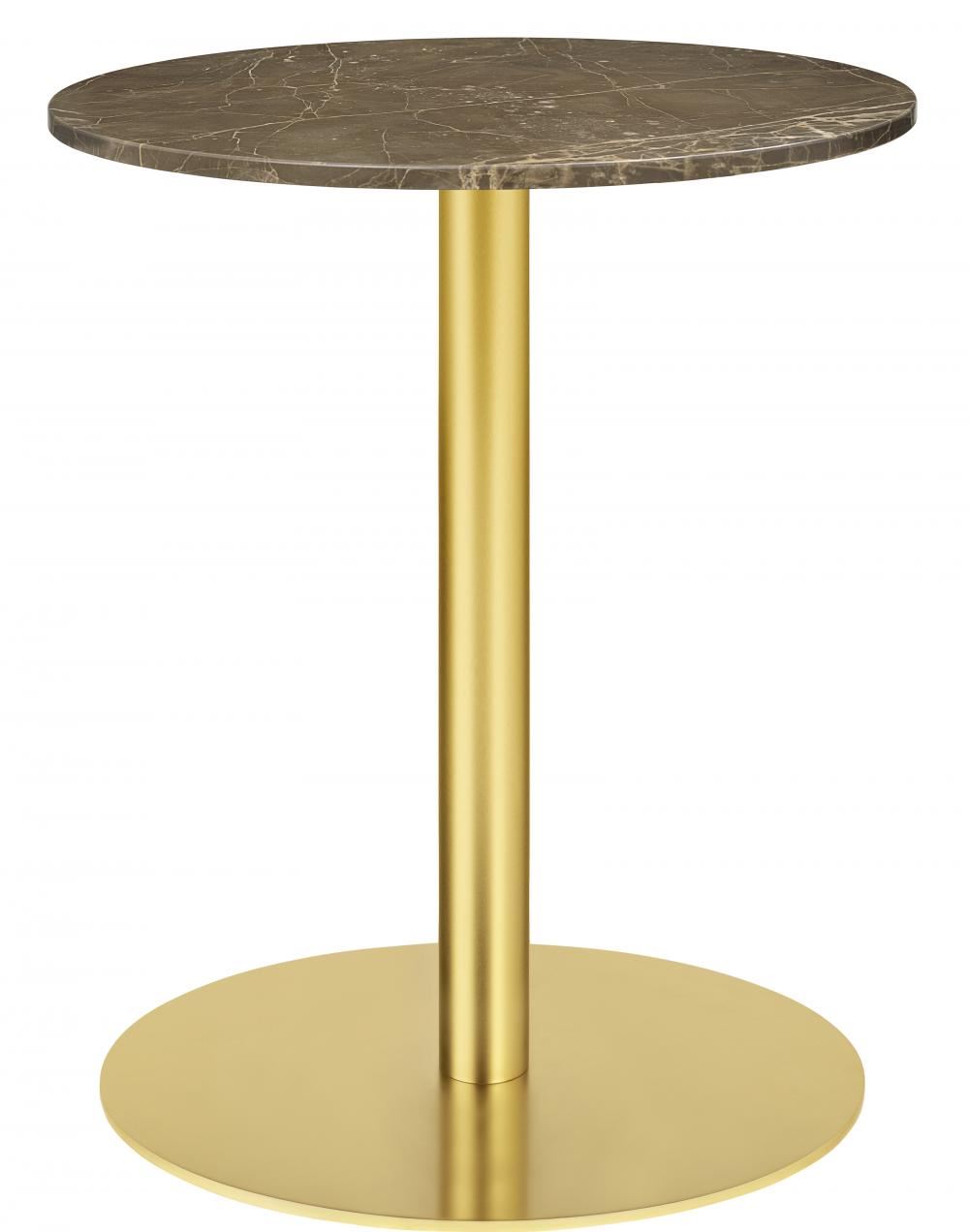 Gubi 10 Table Round Marble 60 Brass Basedining Table Brown