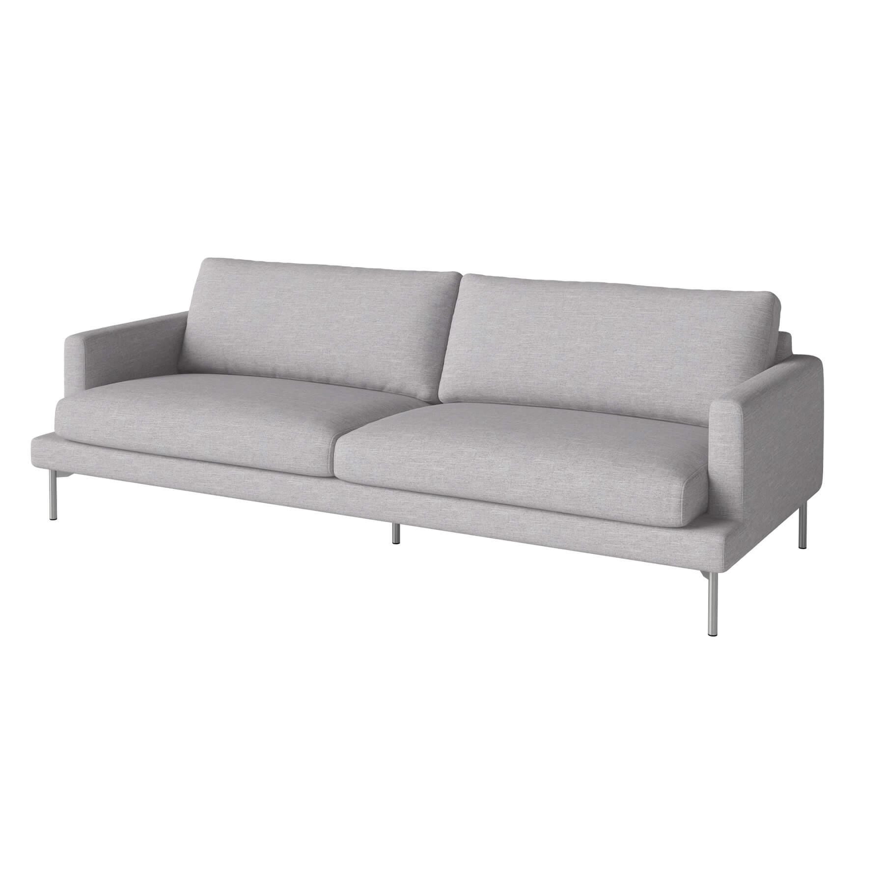 Bolia Veneda Sofa 3 Seater Sofa Brushed Steel Baize Light Grey Designer Furniture From Holloways Of Ludlow