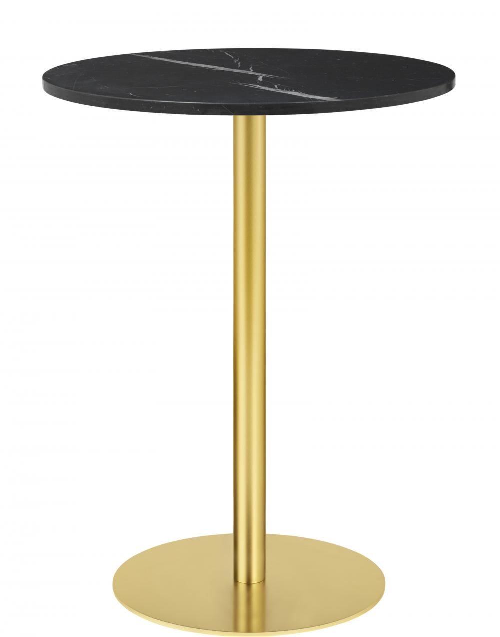 Gubi 10 Table Round Marble 80 Brass Basebar Table Black