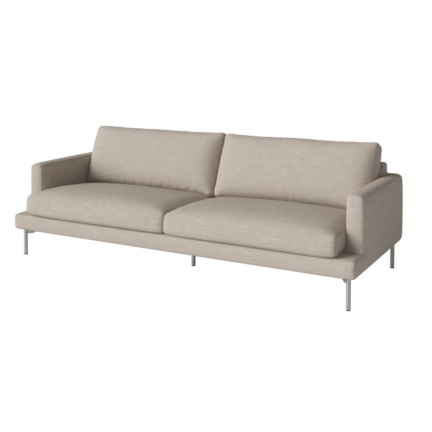 Bolia Veneda Sofa 3 Seater Sofa Brushed Steel Baize Sand Brown Designer Furniture From Holloways Of Ludlow