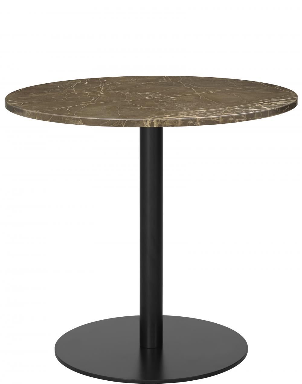 Gubi 10 Table Round Marble 80 Black Basedining Table Brown