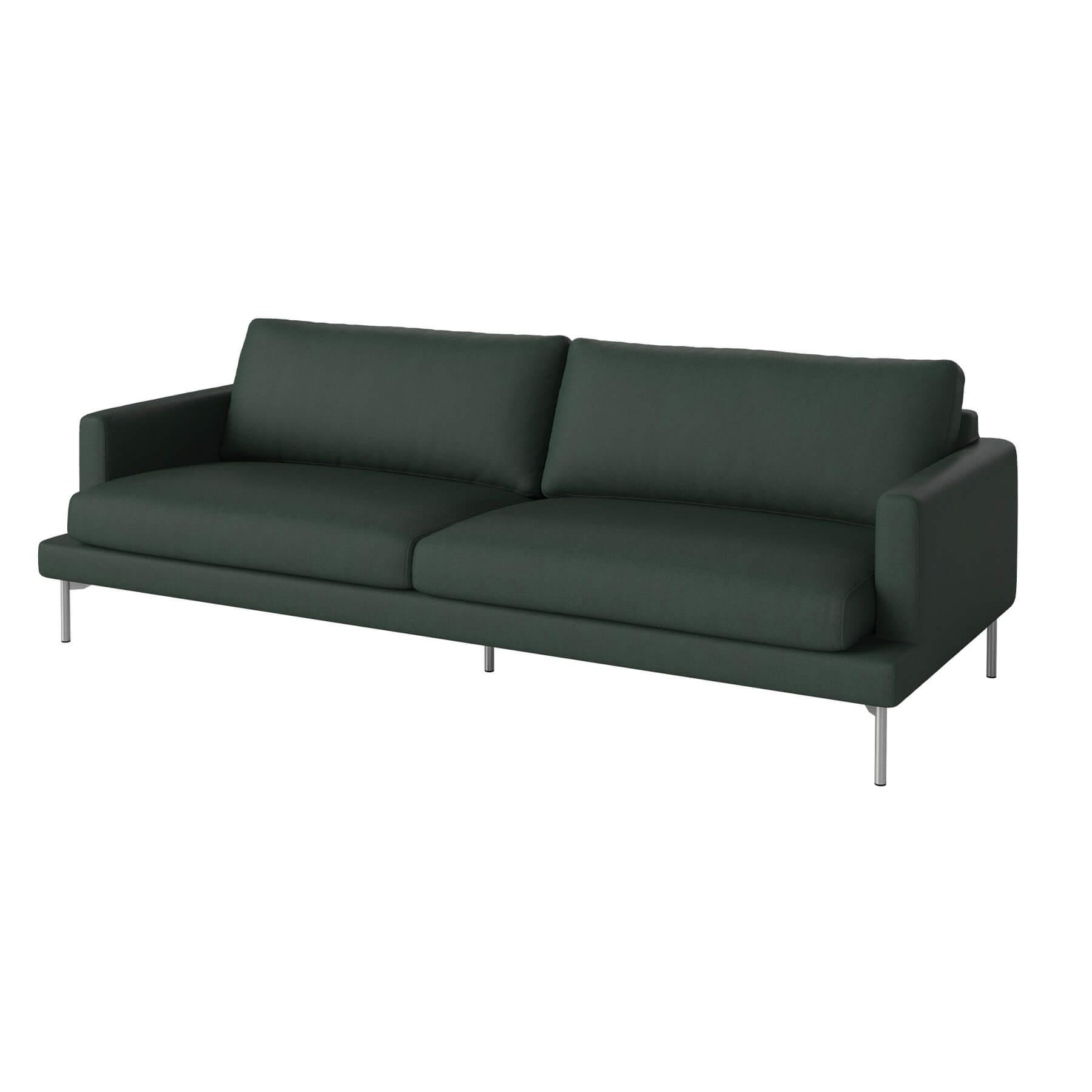 Bolia Veneda Sofa 3 Seater Sofa Brushed Steel Gaja Dark Green Designer Furniture From Holloways Of Ludlow