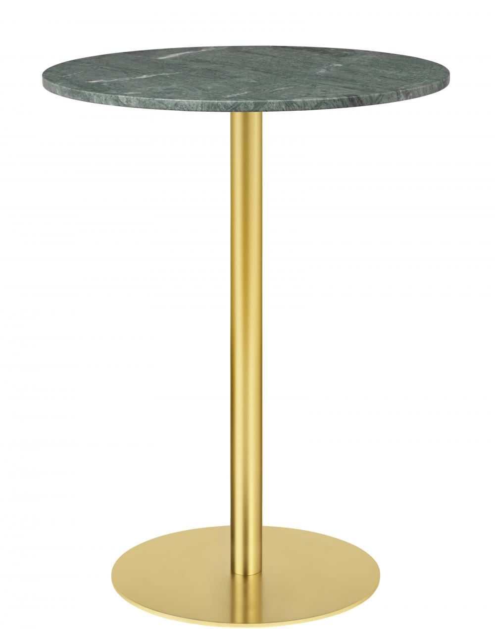 Gubi 10 Table Round Marble 80 Brass Basebar Table Green