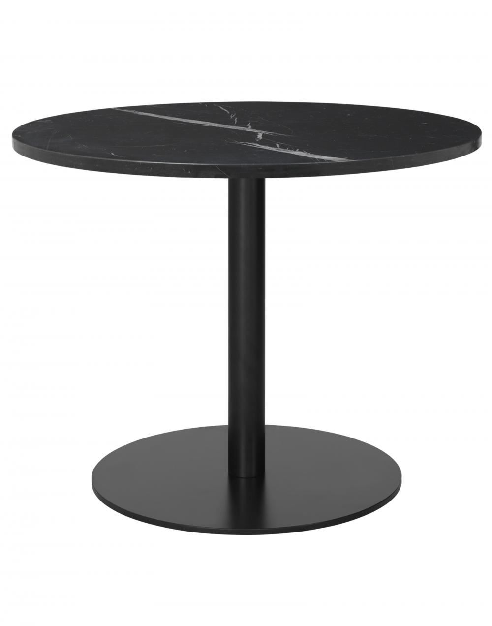 Gubi 10 Table Round Marble 80 Black Basebar Table White