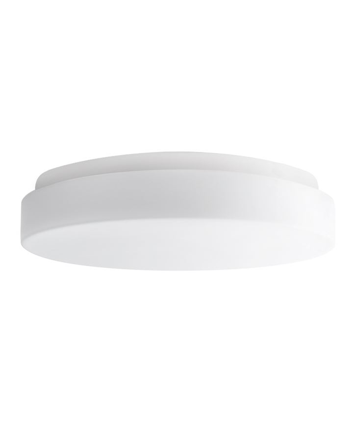 Flush Wall Ceiling Light With Opal Glass White Base