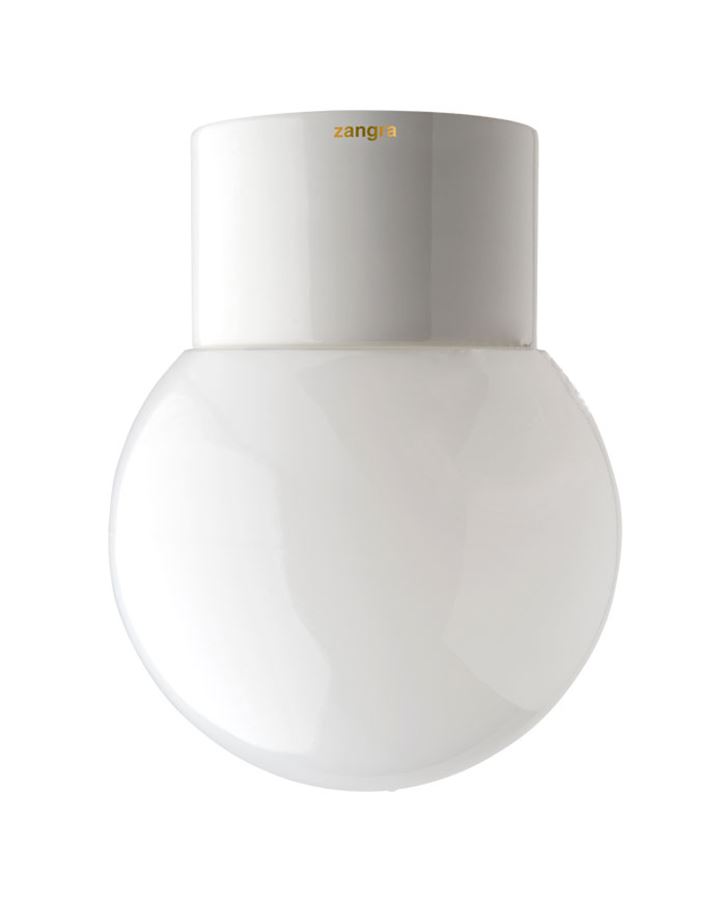 Waterproof White Porcelain Lamp Globe White Porcelain With Opal Glass Bathroom Lighting