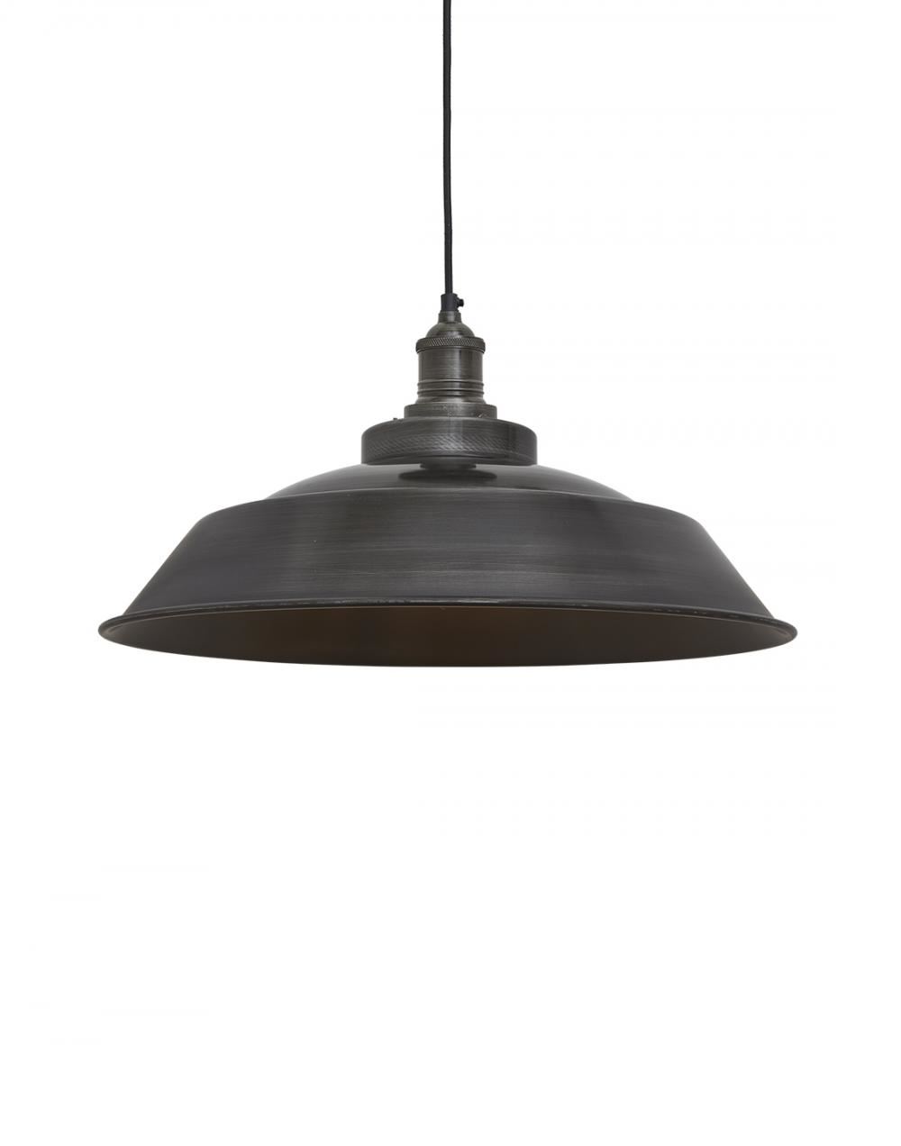 Industville Brooklyn Step Pendant Traditional Fittings Small Pewter Shade Pewter Fitting Grey Designer Pendant Lighting