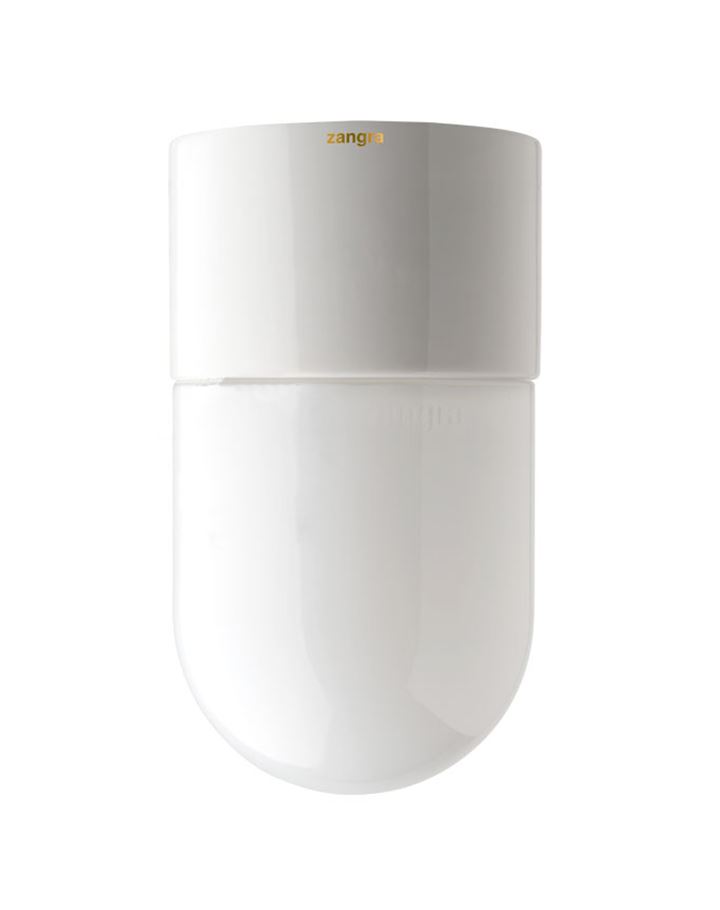 Waterproof White Porcelain Lamp Narrow White Porcelain With Opal Glass 9 Only Bathroom Lighting