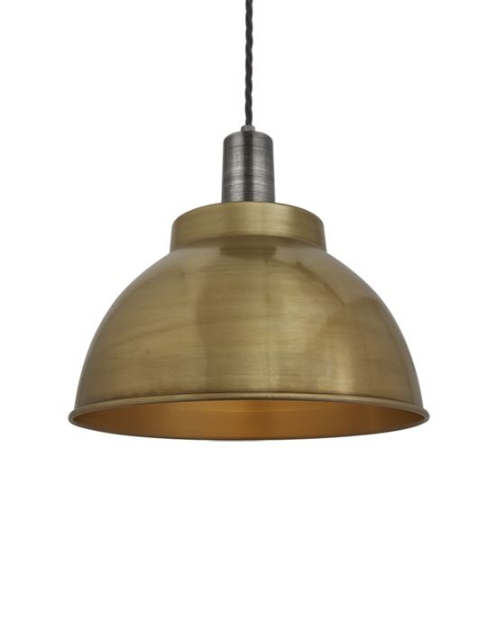 Industville Brooklyn Dome Pendant Sleek Fittings Large Brass Dome Pewter Fitting Brassgold Designer Pendant Lighting