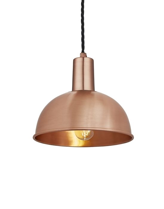 Industville Brooklyn Dome Pendant Sleek Fittings Small Copper Dome Copper Fitting Designer Pendant Lighting