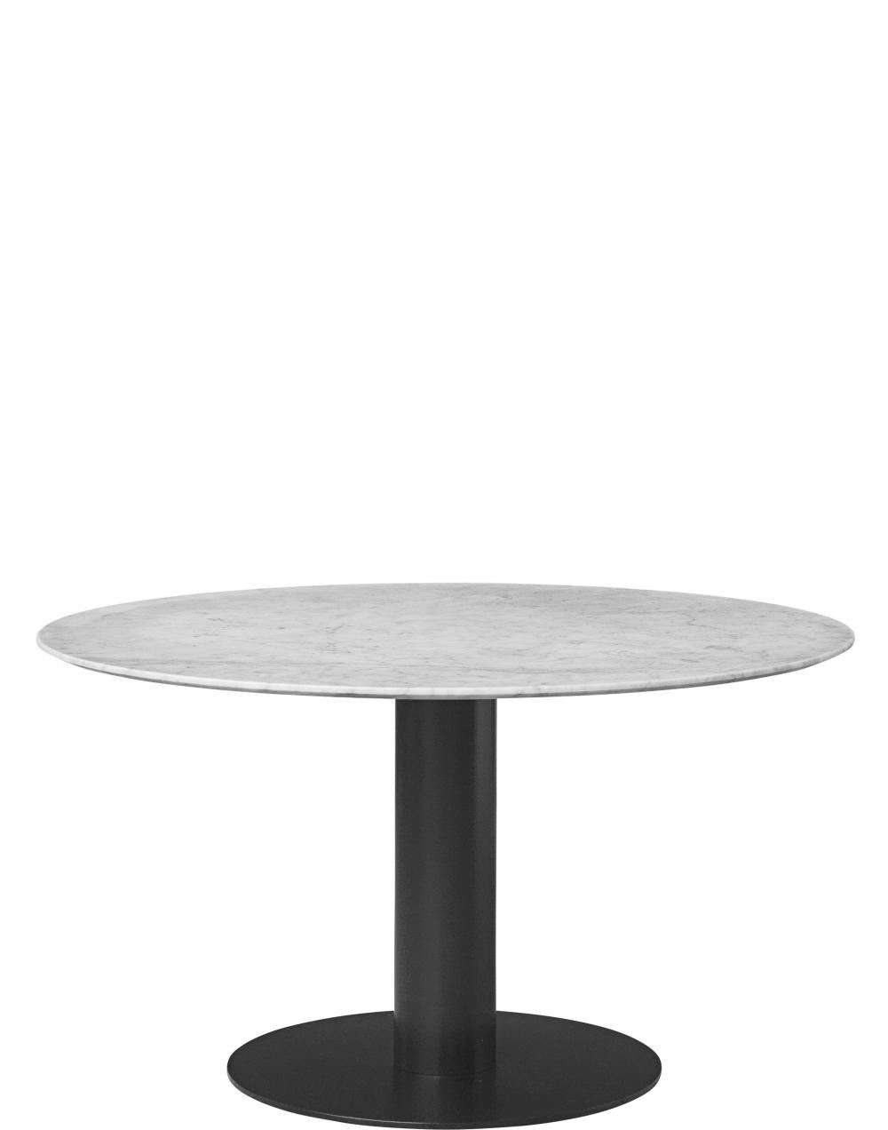 Gubi 20 Dining Table Round Black Base 130 Marblewhite