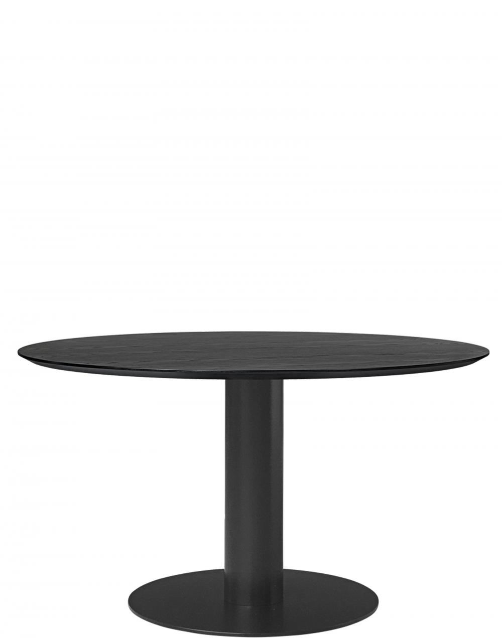 Gubi 20 Dining Table Round Black Base 130 Woodblack Stained Ash