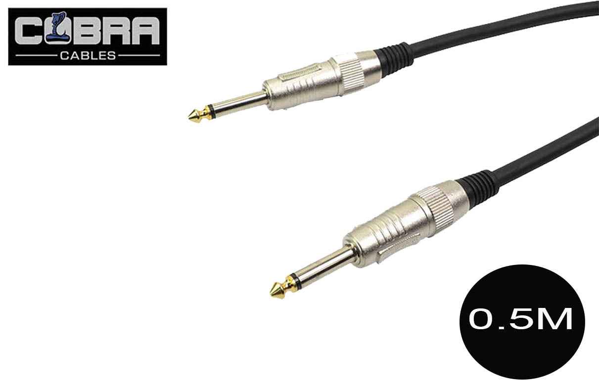 Image of 1/4" (6.35mm) Mono Jack to Jack Cable 0.5m