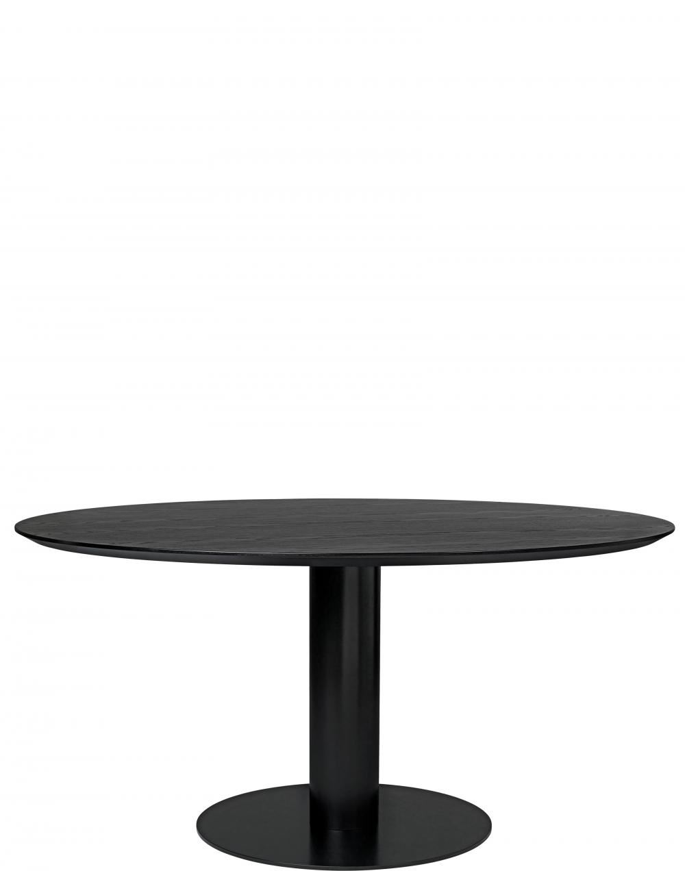 Gubi 20 Dining Table Round Black Base 150 Woodblack Stained Ash