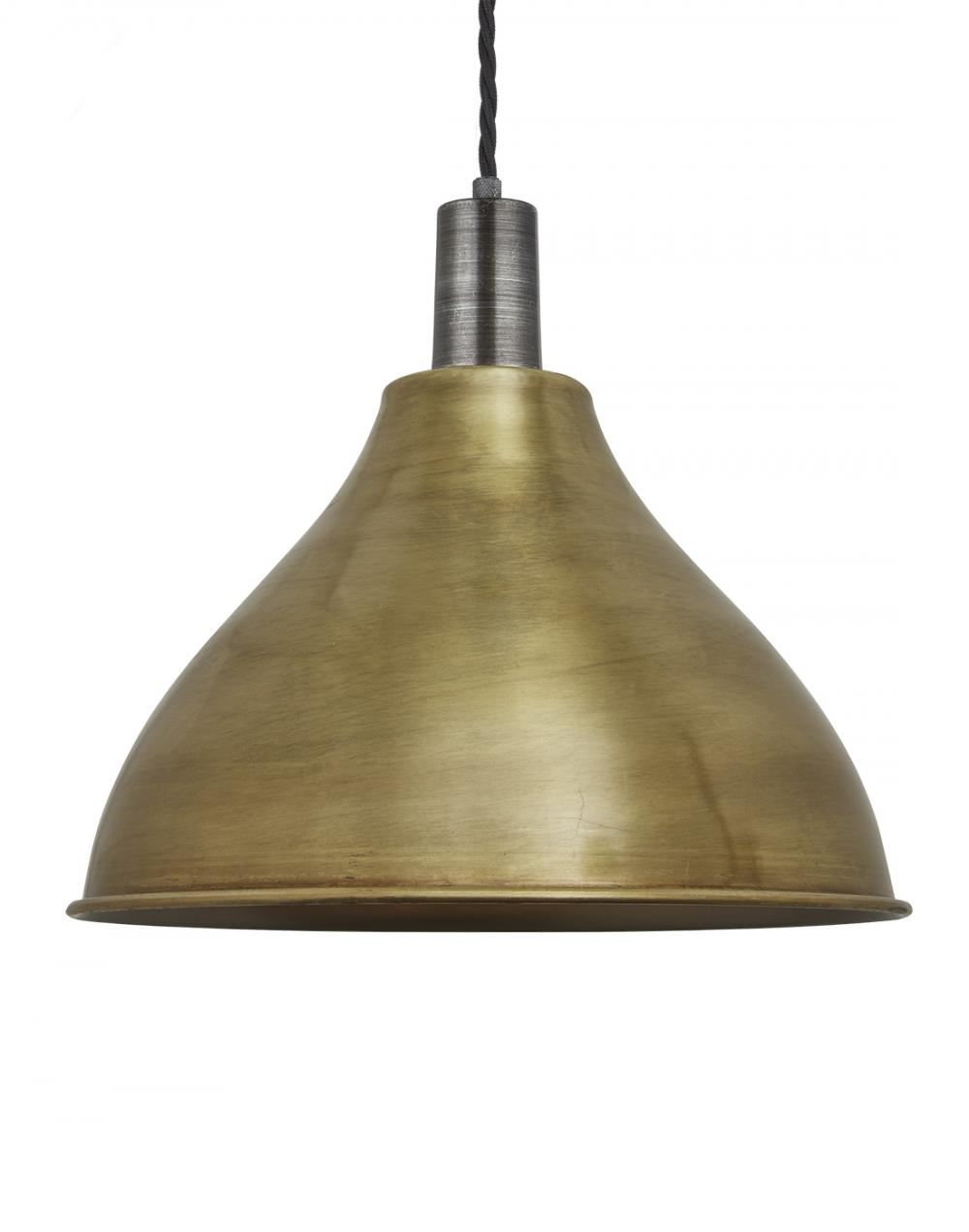 Industville Brooklyn Cone Pendant Sleek Fittings Large Brass Shade Pewter Holder Brassgold Designer Pendant Lighting