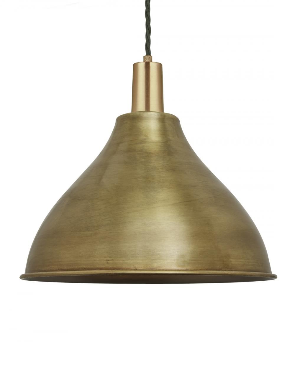 Industville Brooklyn Cone Pendant Sleek Fittings Large Brass Shade Brass Holder Brassgold Designer Pendant Lighting