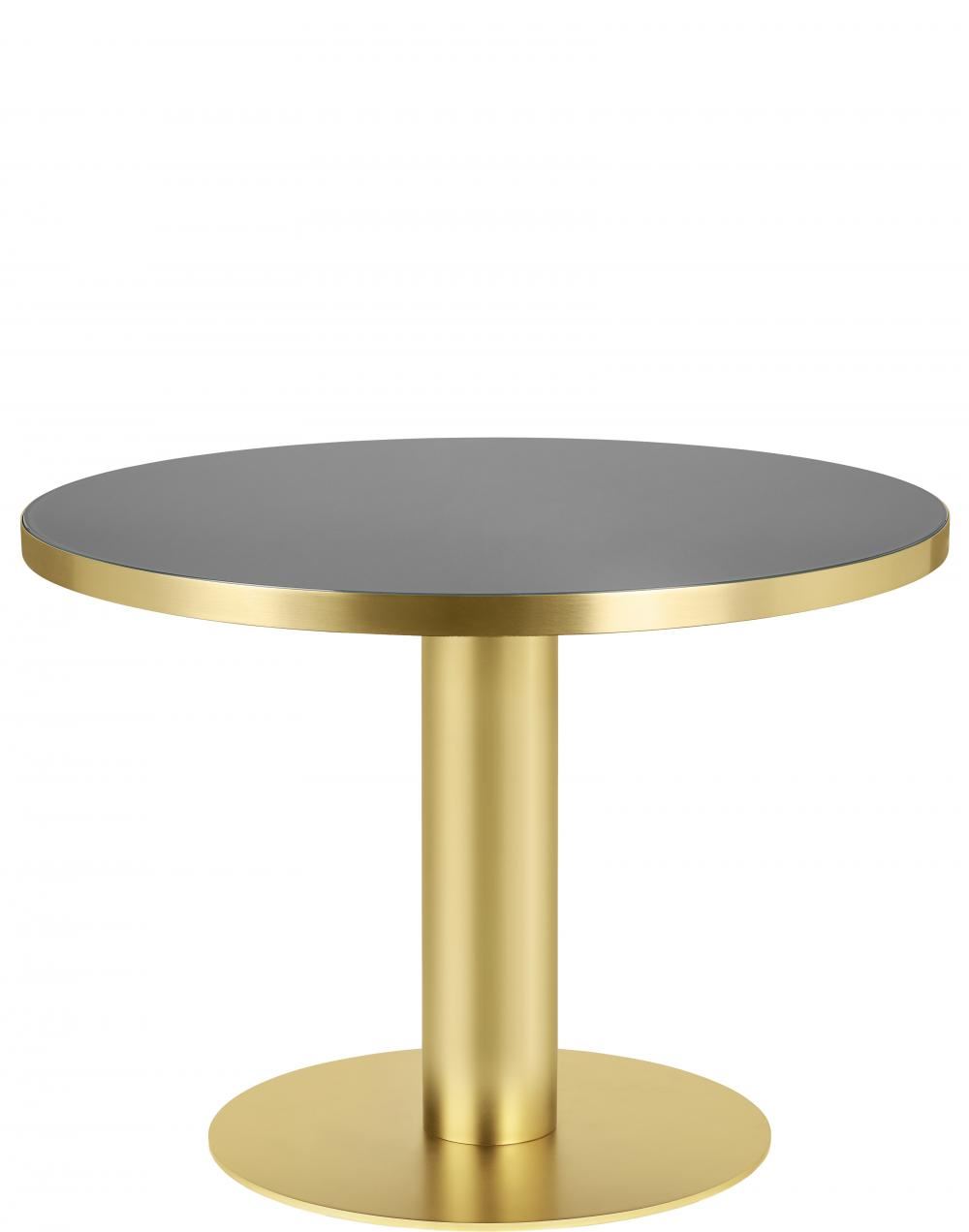 Gubi 20 Dining Table Round Brass Base 110 Glassgranite Grey