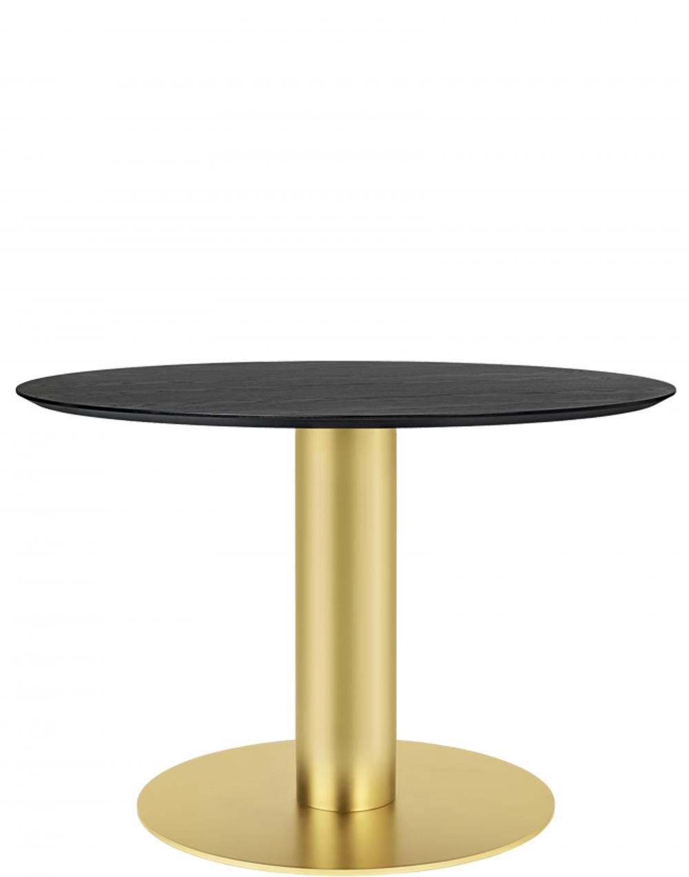 Gubi 20 Dining Table Round Brass Base 110 Woodblack Stained Ash