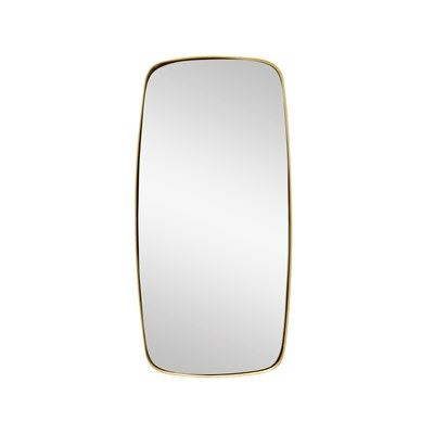 Metal Framed Rectangular Mirror Brass