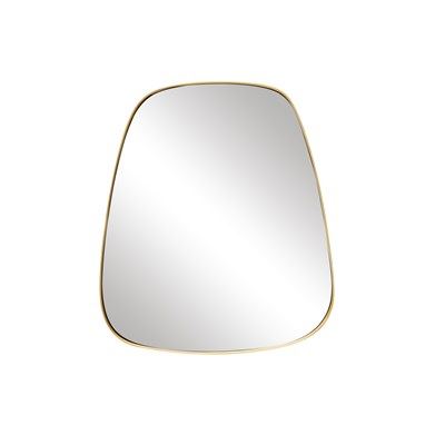 Metal Framed Trapezium Mirror Brass