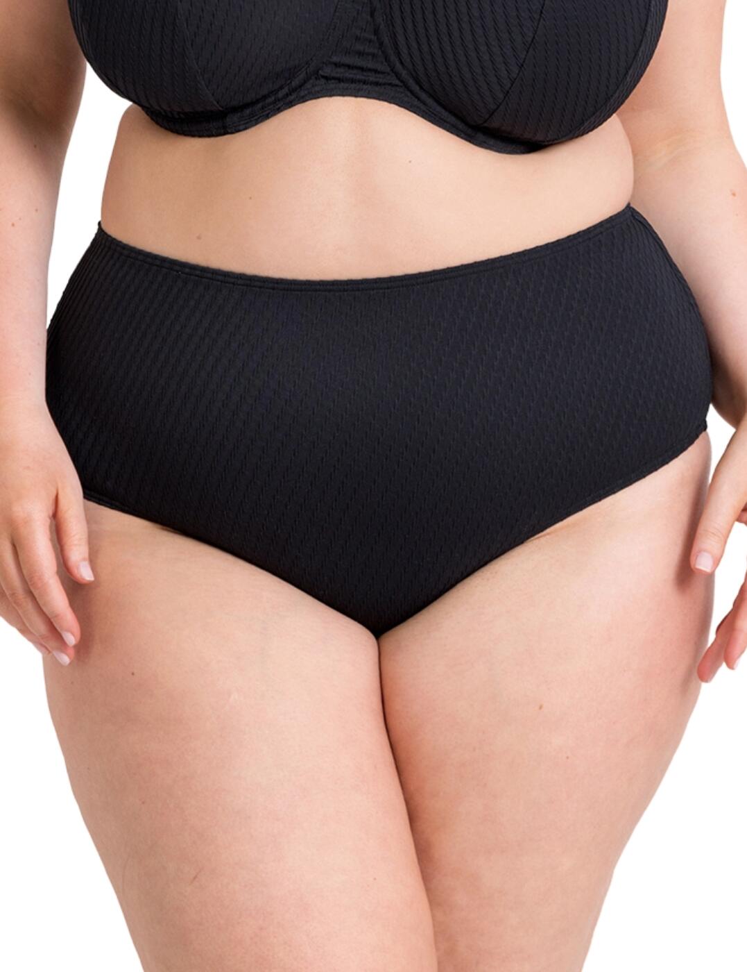 Get ready to turn some heads with the Curvy Kate Jet Set high-waisted bikini brief. Featuring a twisted ribbed texture, these bikini briefs add a touch of playfulness to your swimwear wardrobe. The high-rise waist is both flattering and functional, providing support and a smooth silhouette. But what really sets this bikini brief apart is its wide side panels, giving you the freedom to move and lounge in comfort all day long. Rest assured, you'll have full rear coverage with these bikini briefs. Whether you're playing beach volleyball or soaking up the sun, you can feel confident and comfortable knowing everything is securely covered. Mix and match with the rest of the Jet Set collection for a full look.