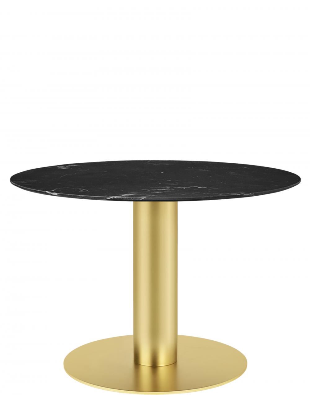 Gubi 20 Dining Table Round Brass Base 110 Marbleblack