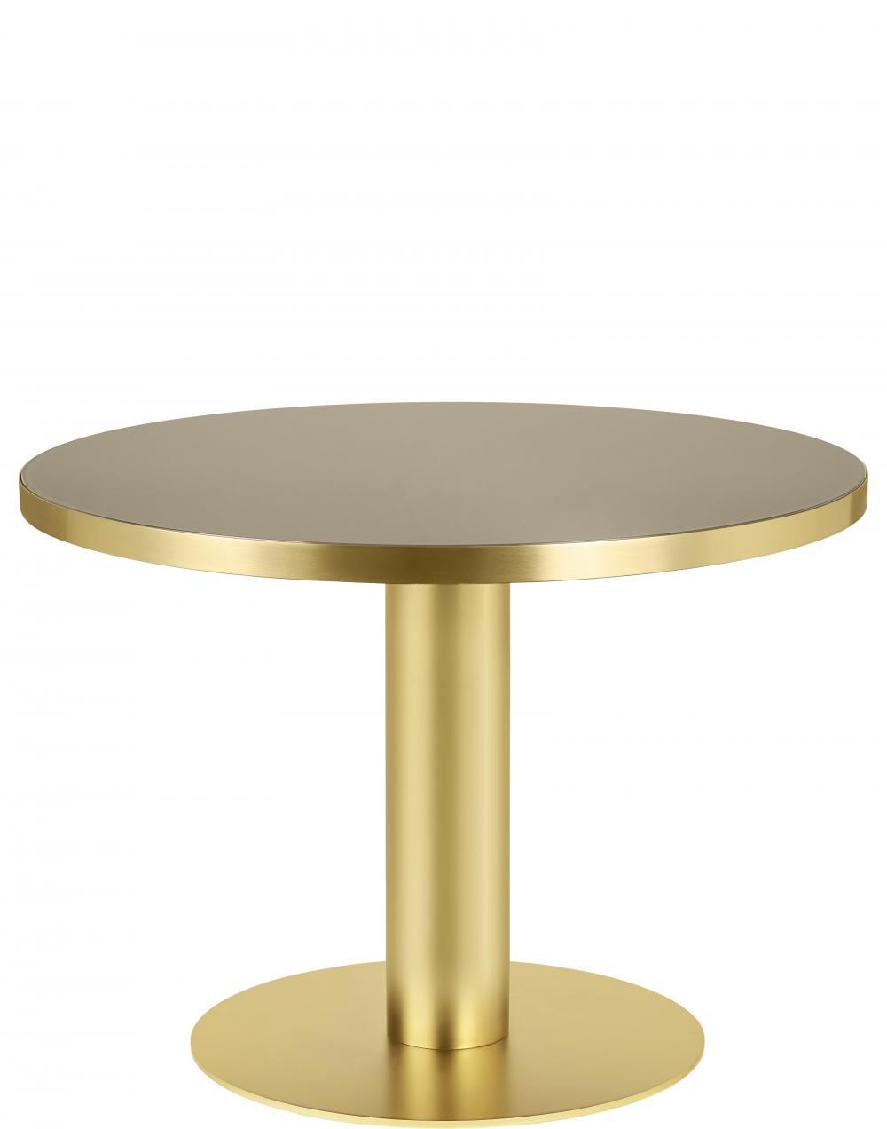 Gubi 20 Dining Table Round Brass Base 110 Glasssand