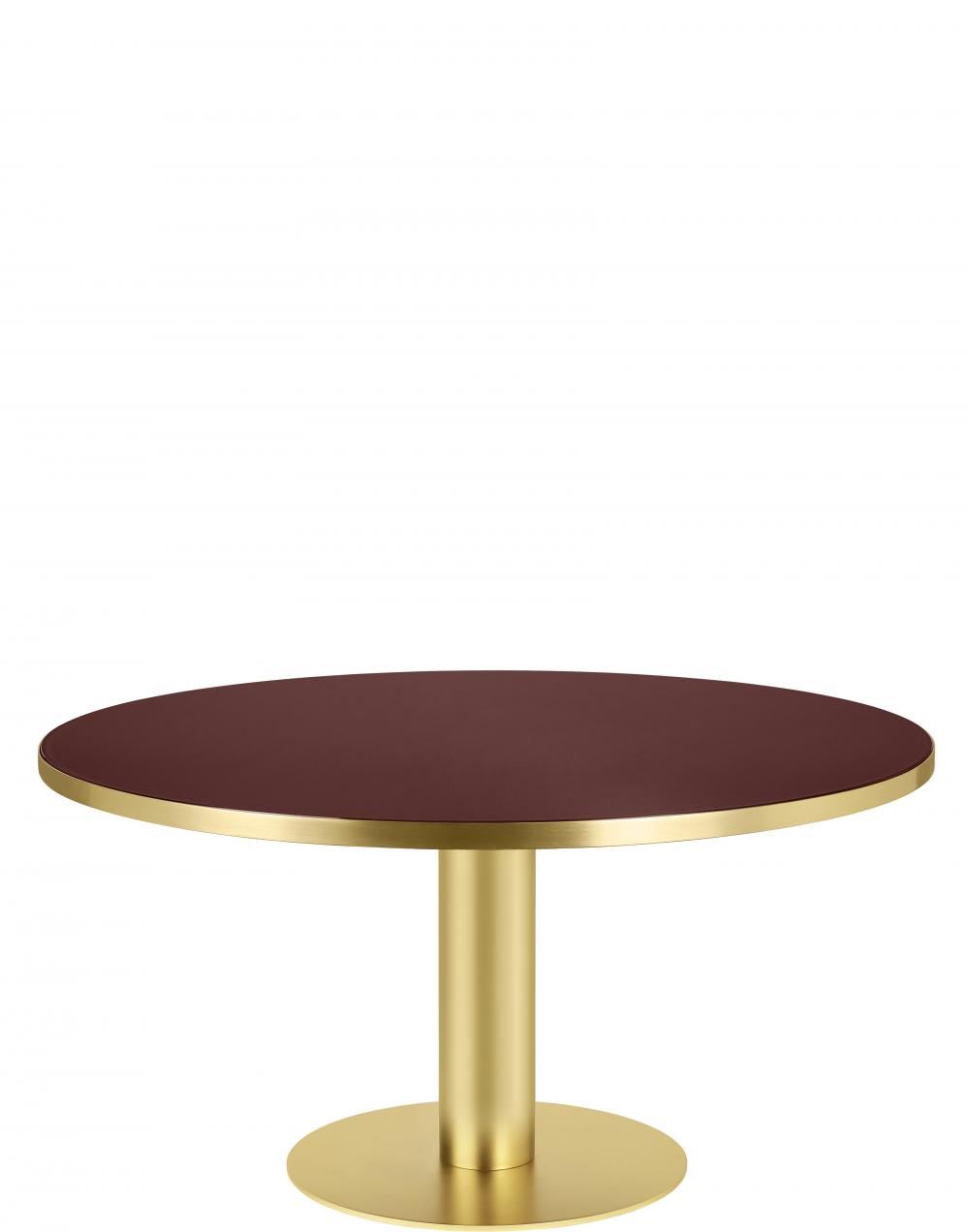 Gubi 20 Dining Table Round Brass Base 150 Glasscherry Red