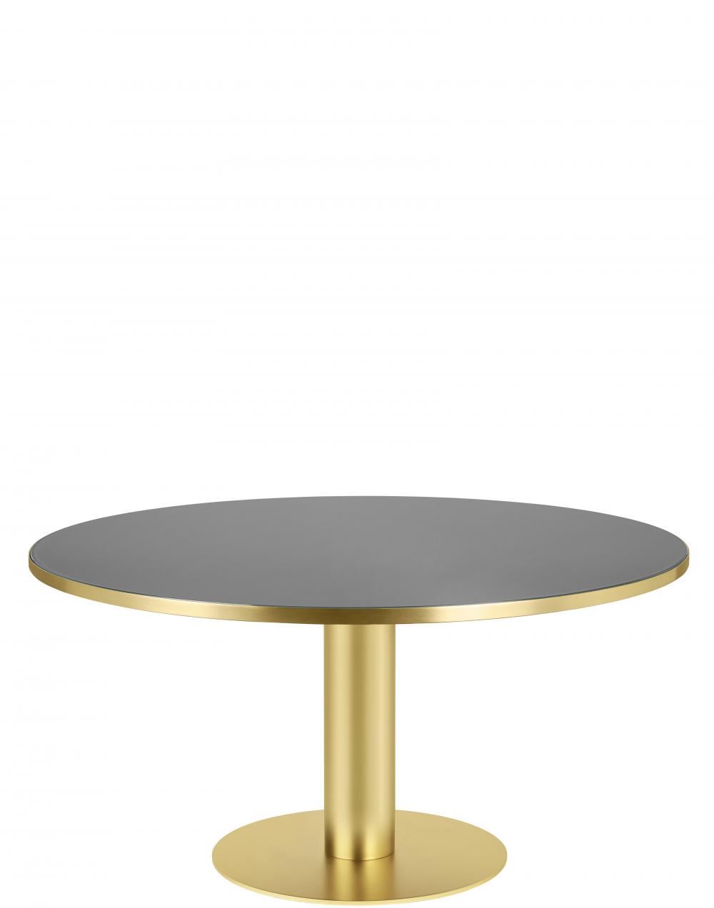 Gubi 20 Dining Table Round Brass Base 150 Glassgranite Grey