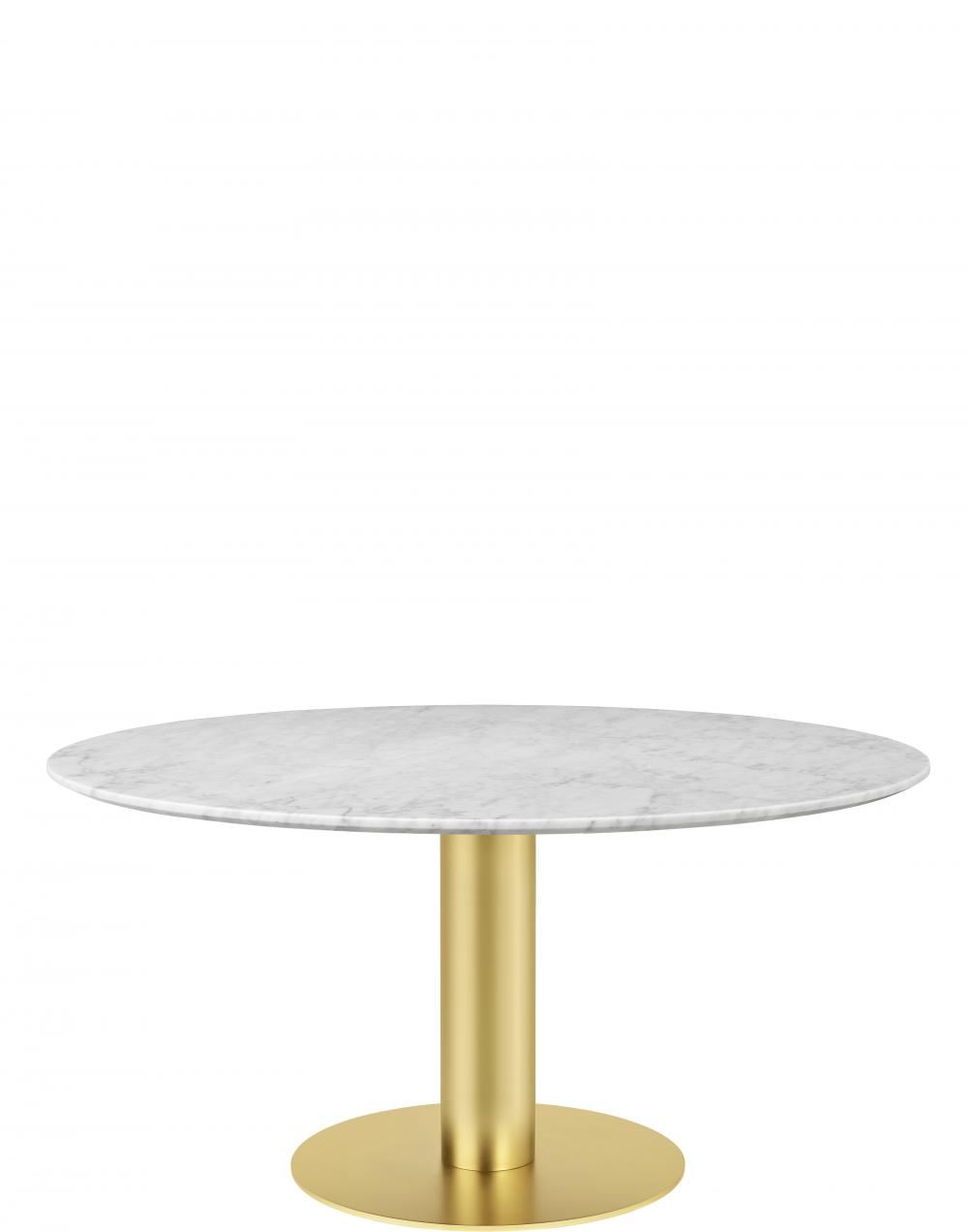 Gubi 20 Dining Table Round Brass Base 150 Marblewhite