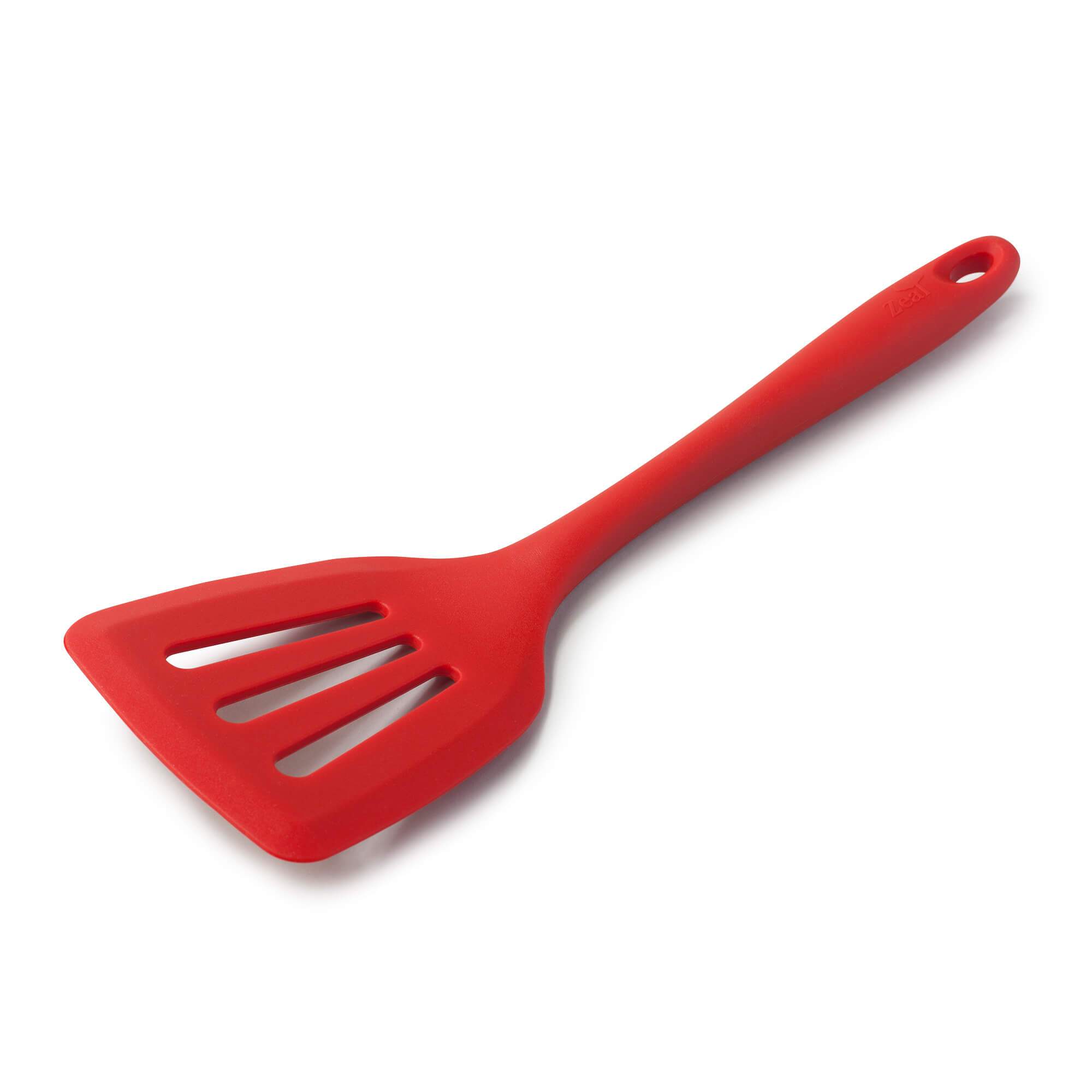 Zeal Silicone Flexible Slotted Turner Spatula Fish Slice, 30cm, Red
