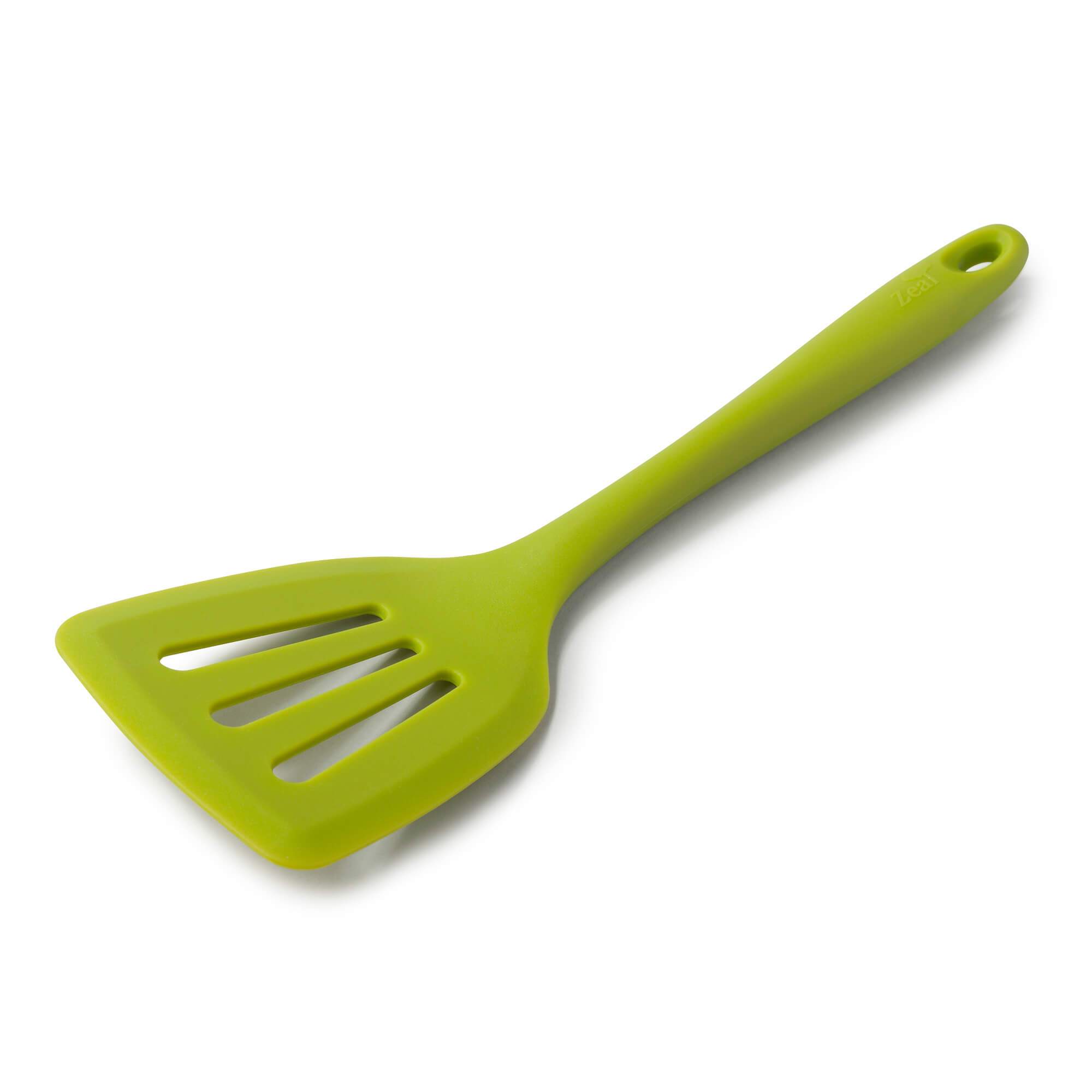Zeal Silicone Flexible Slotted Turner Spatula Fish Slice, 30cm, Lime