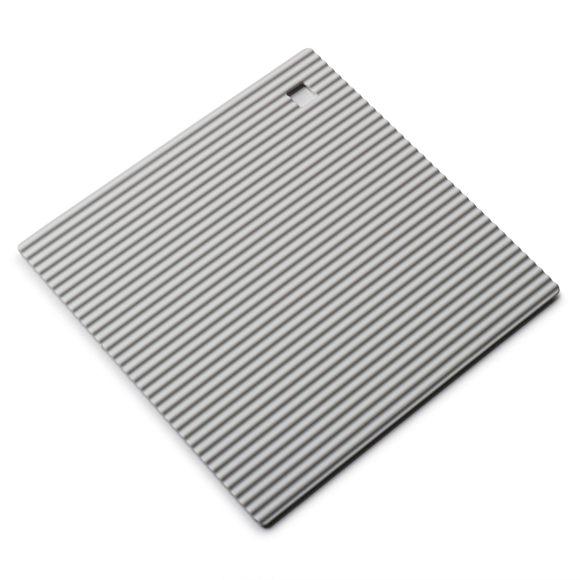 Zeal Silicone Square Hot Mat Trivet, Worktop Protector, 18cm, French Grey