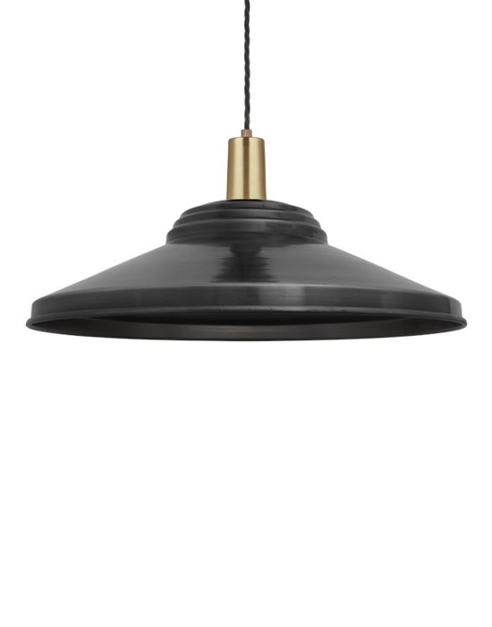 Industville Giant Sleek Edison Pendant Giant Step Pewter Shade Brass Holder Grey Designer Pendant Lighting