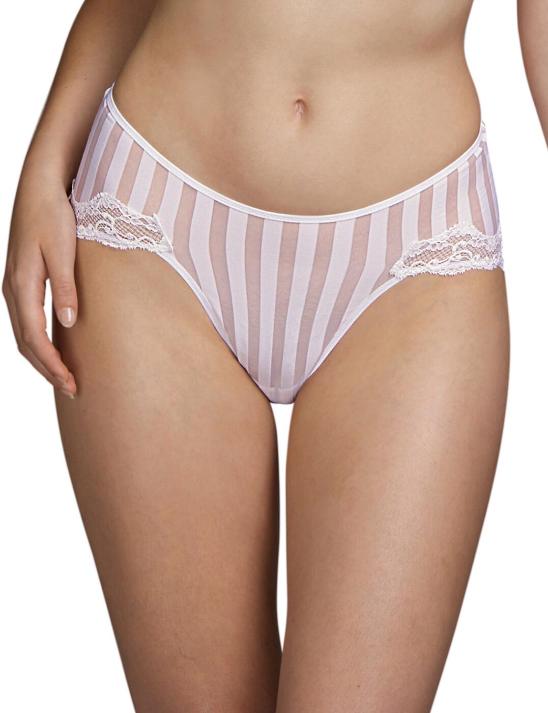Feel glamourous every day in these Johnson Rio briefs by Andres Sarda. These briefs boast a flirty low-rise waist that highlights your midsection for a seductive appearance. The bold semi-sheer pinstripe fabric creates an eye-catching look. The cheeky rear coverage puts your curves in the spotlight whilst still remaining comfortable. A delicate scalloped lace trim offers a complimentary fit that contours to your curves without digging in.  Flirty low-rise waist Semi-sheer fabric Lace trims Cheeky rear coverage Country of origin: Tunisia Composition: 83% Polyamide &pipe; 13% Elastane &pipe; 4% Cotton  Listed in UK sizes  54674-97527-1264840 3310550  Rio Brief