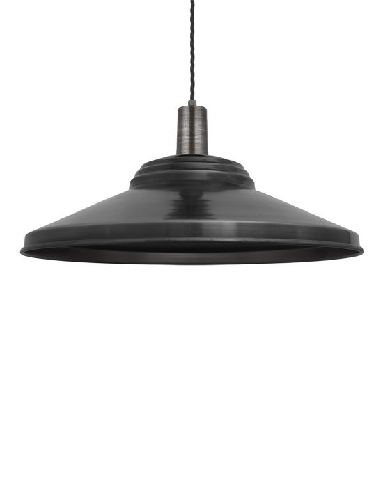 Industville Giant Sleek Edison Pendant Giant Step Pewter Shade Pewter Holder Grey Designer Pendant Lighting